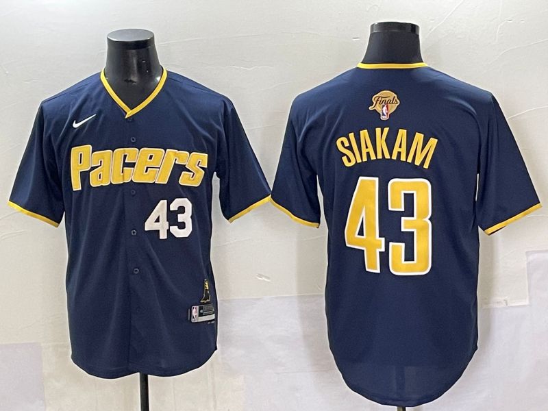 Men 2025 Indiana Pacers #43 Siakam Blue Nike Joint Name NBA Jersey style 28